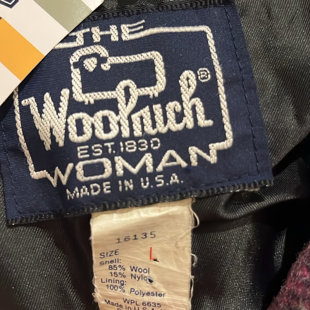 💜 V I N T A G E WOOLRICH WOMAN PURPLE PLAID JACKET - Picture 3 of 12